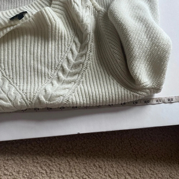 Talbots Sweater Women X Off White Cable Knit nylon Lambs Wool blend comfy cozy - Picture 7 of 7